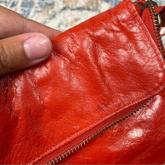 Latico Fire Red/Orange Crossbody Pouch Leather - Picture 8 of 8